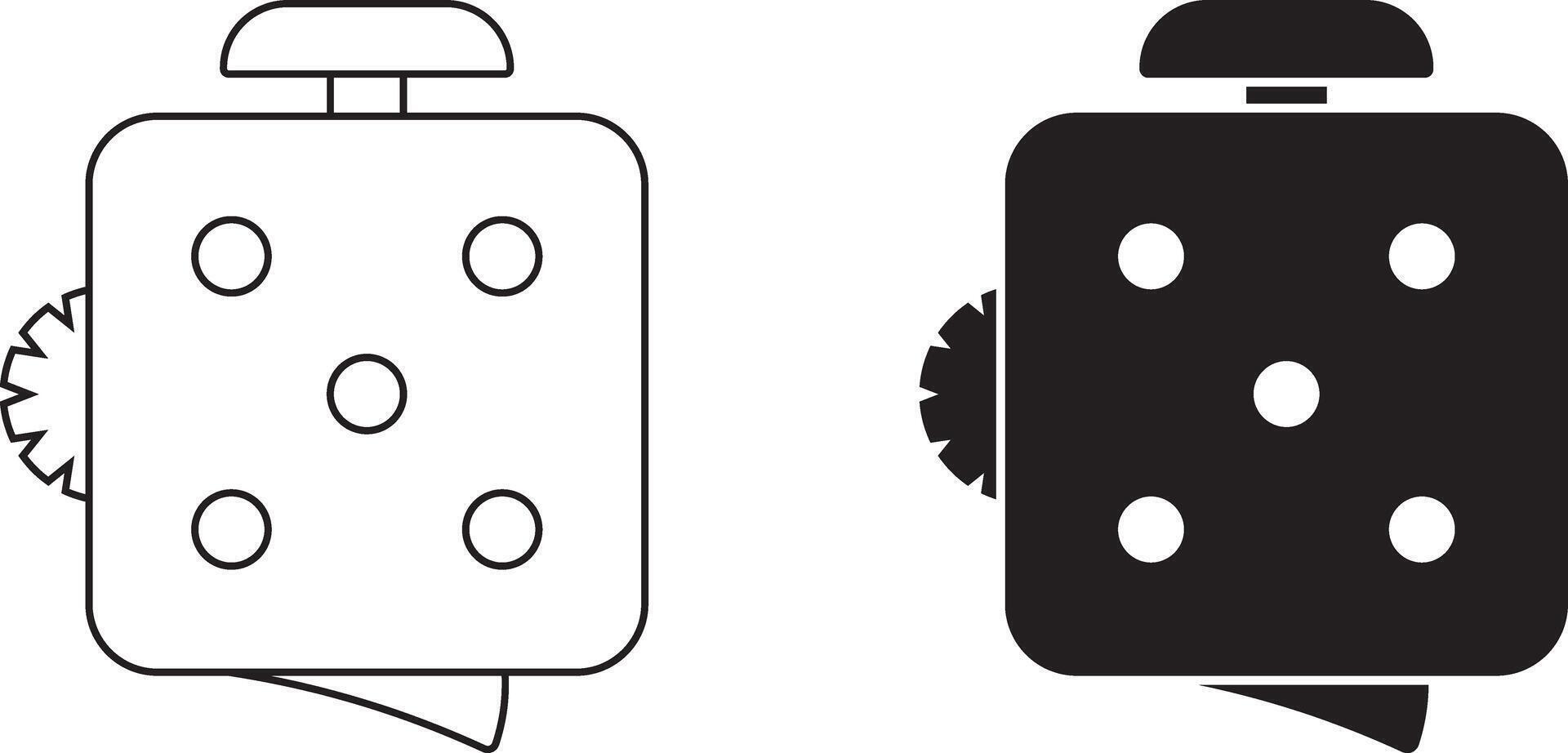 outline silhouette Fidget Cube icon set vector
