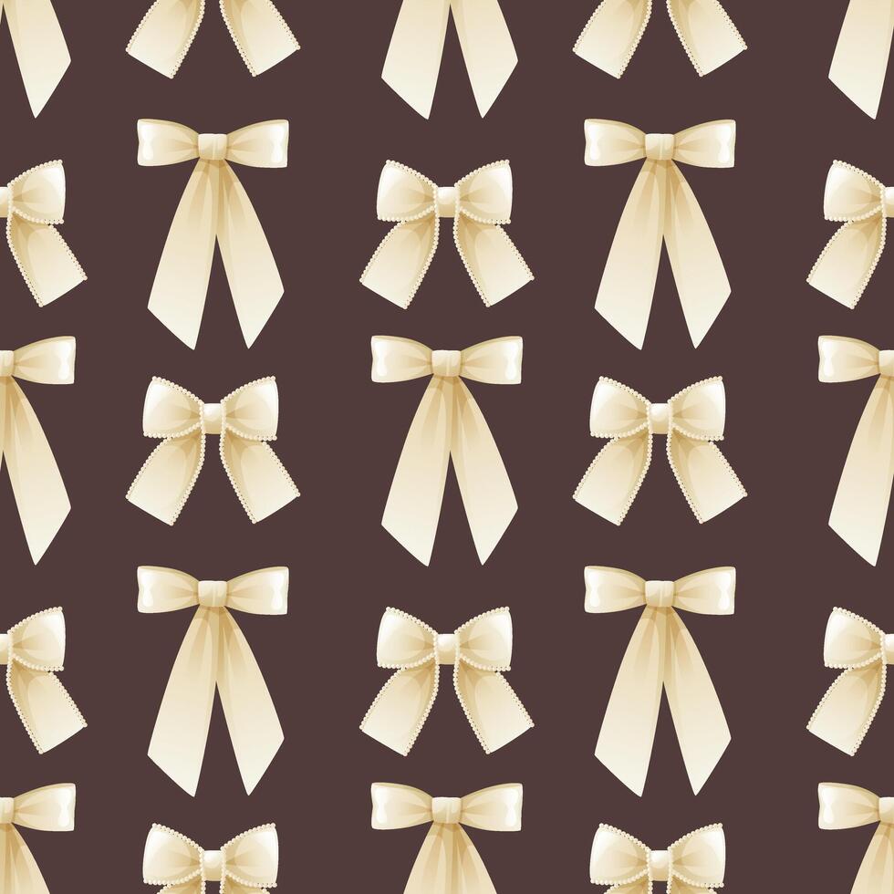 Seamless pattern colorful different bows and ribbons for clothes. Romantic background with repeating pattern for birthday, cute print, textile design. vector