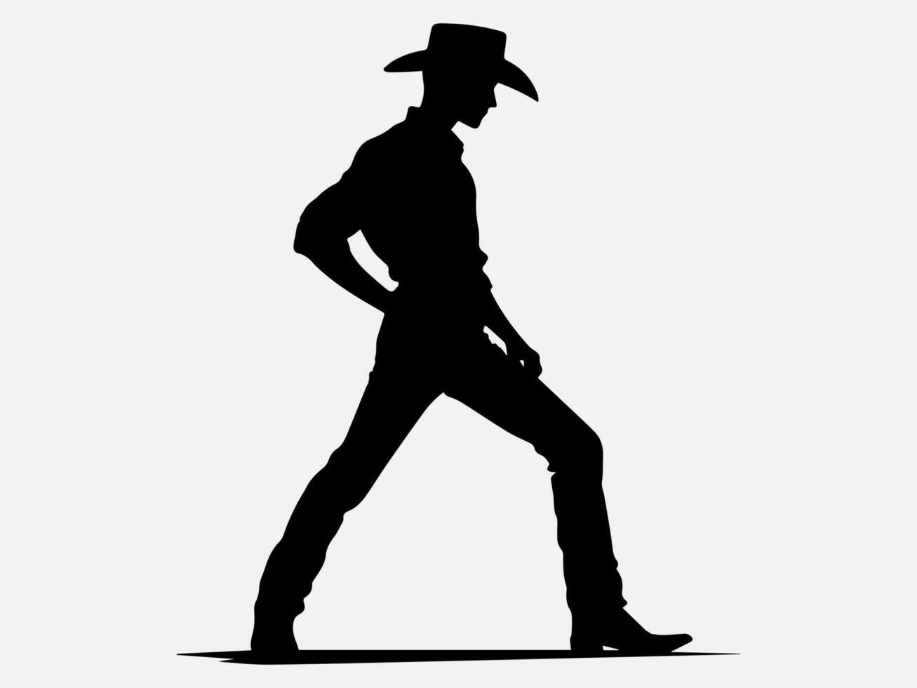 Rugged Cowboy Silhouette Illustration for Digital and Print Use vector