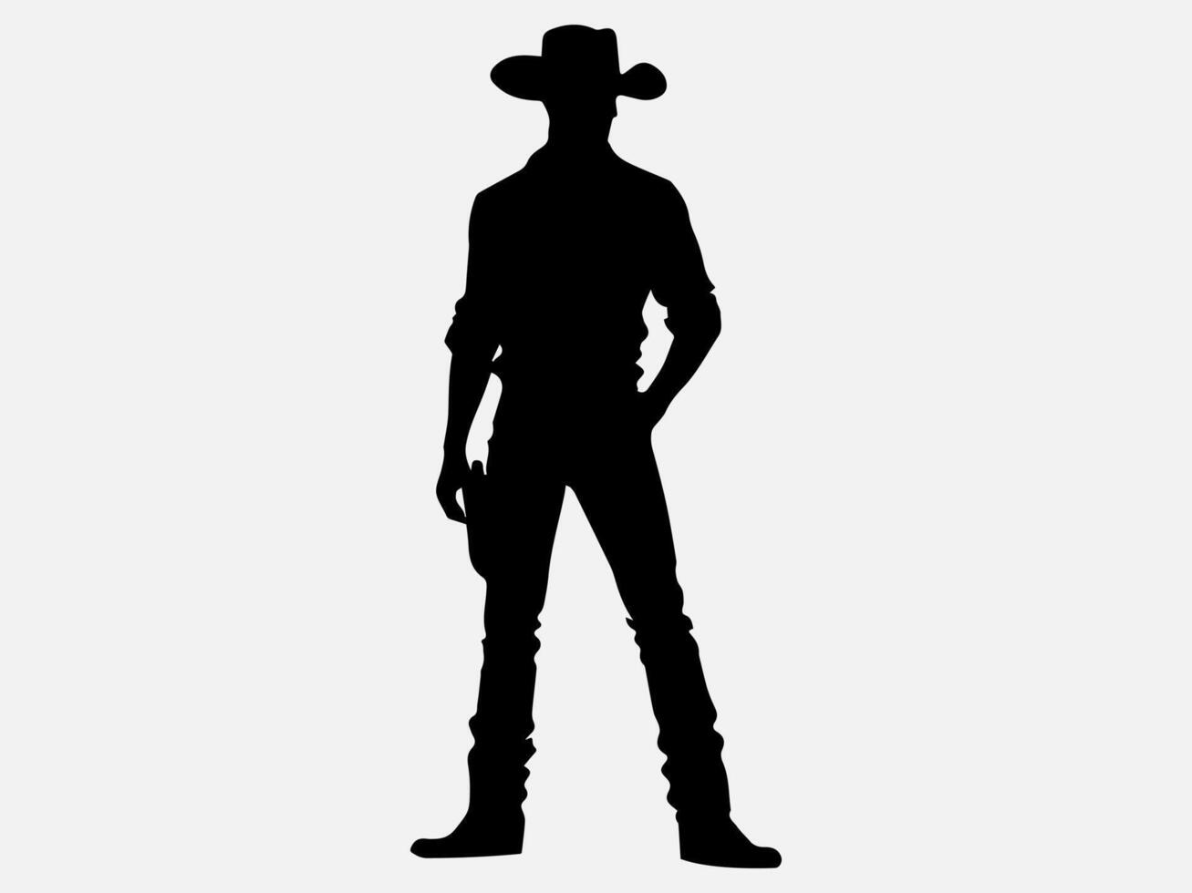 Western Cowboy Silhouette Illustration for Digital Graphics and Prints vector