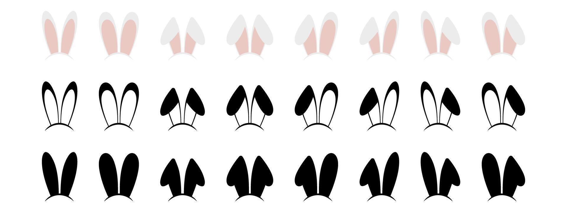 Rabbit ear hat icons set.Rabbit ear hat icon vector