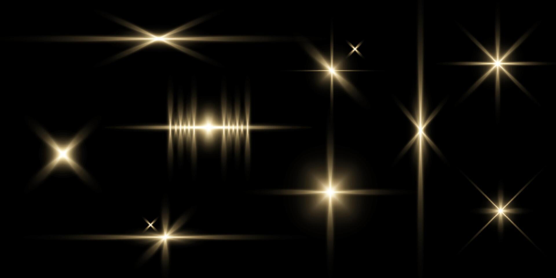 gold and warn flash light with blur effect background illustration. creative yellow flare, stars, flash, sparkle, and glitter texture background illustration vector
