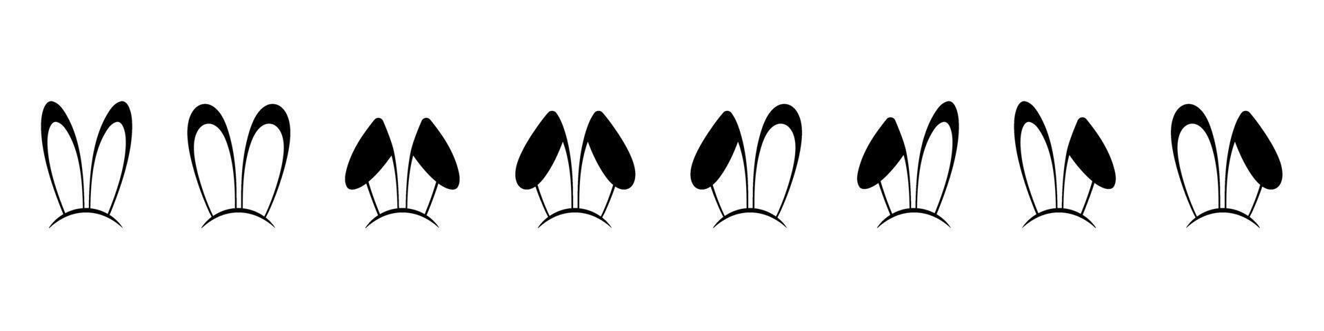 Rabbit ear hat icons set.Rabbit ear hat icon collection. vector