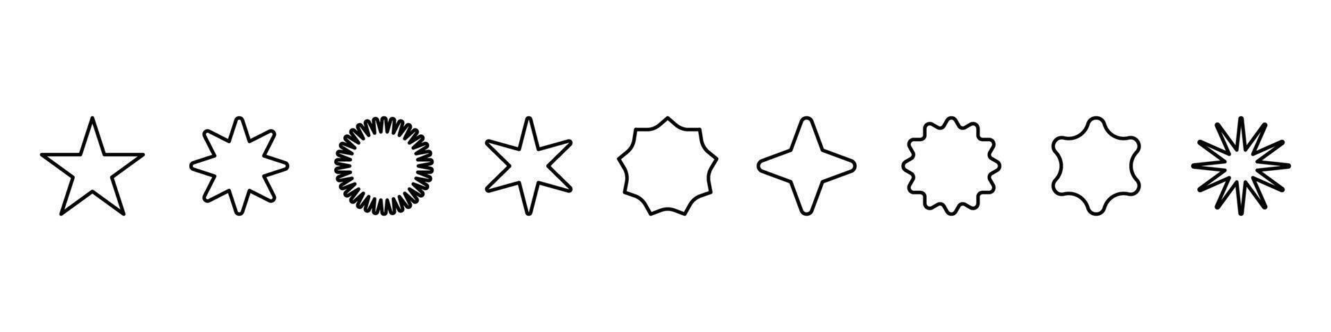 Star icon collection.Black stars icon set. Sparkle star icon se vector