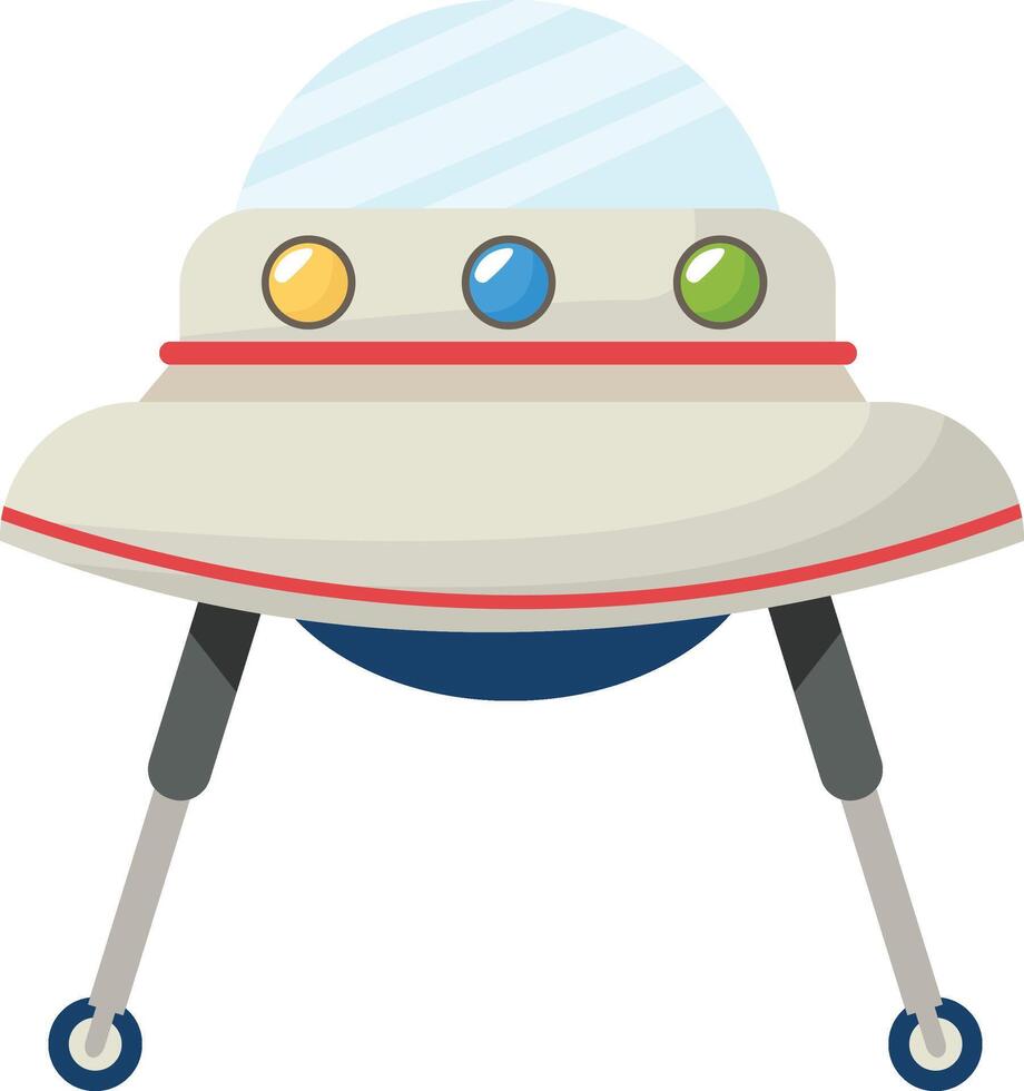 Retro Style UFO with Landing Legs vector