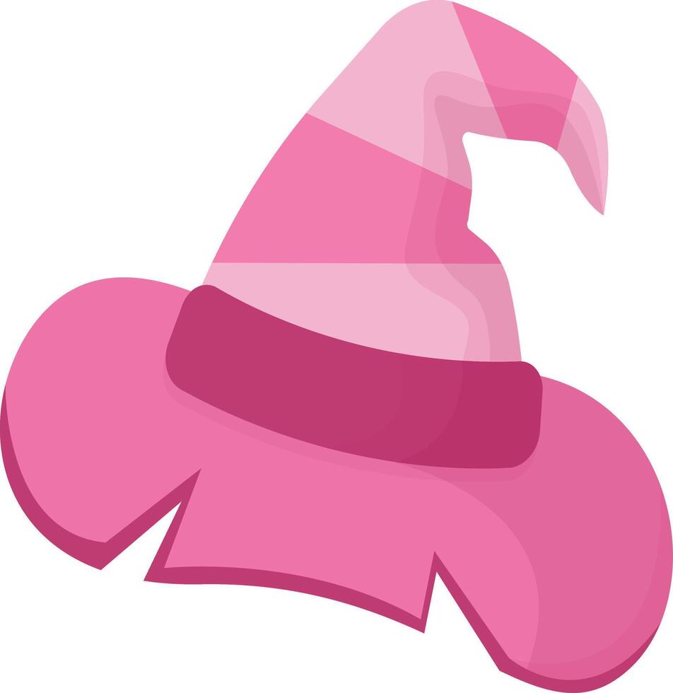 Pink Enchanted Witch Hat with Ribbon vector
