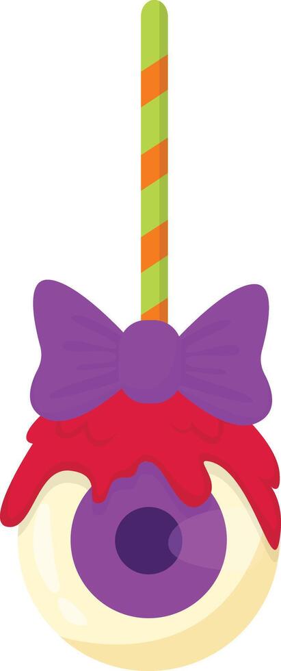 Purple Eyeball Lollipop with Bow vector