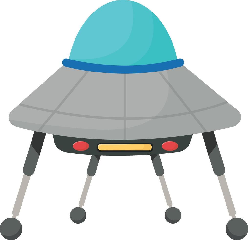 Metallic UFO with Extended Landing Gear vector