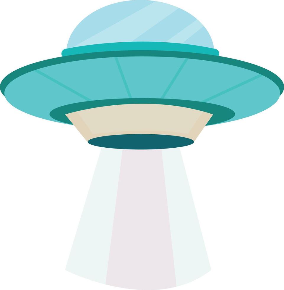 Light Blue Saucer with Beam Effect vector