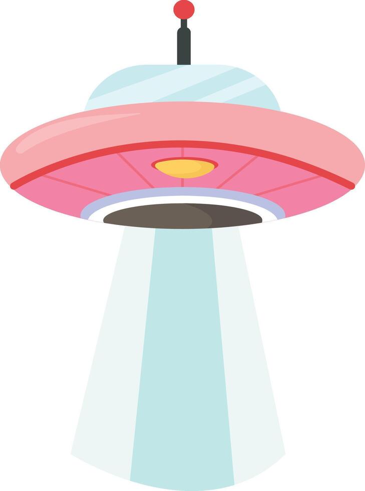 Pink and White UFO with Beam Projection vector