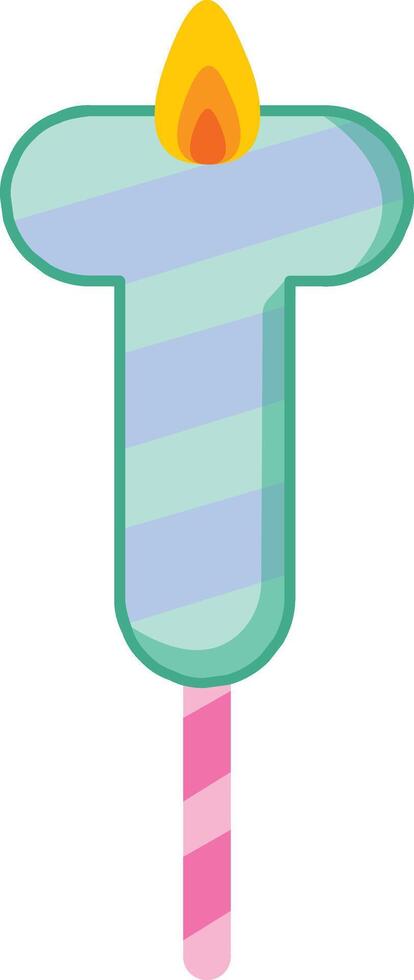Birthday Candle Letter T vector