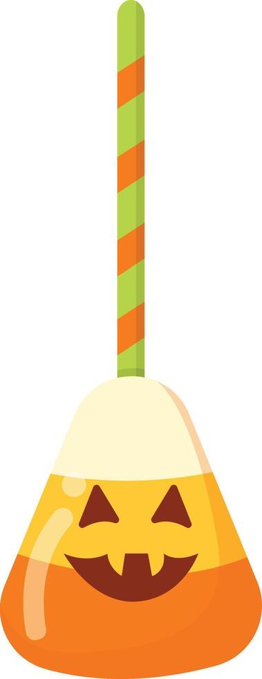 Candy Corn Lollipop with Striped Stick vector