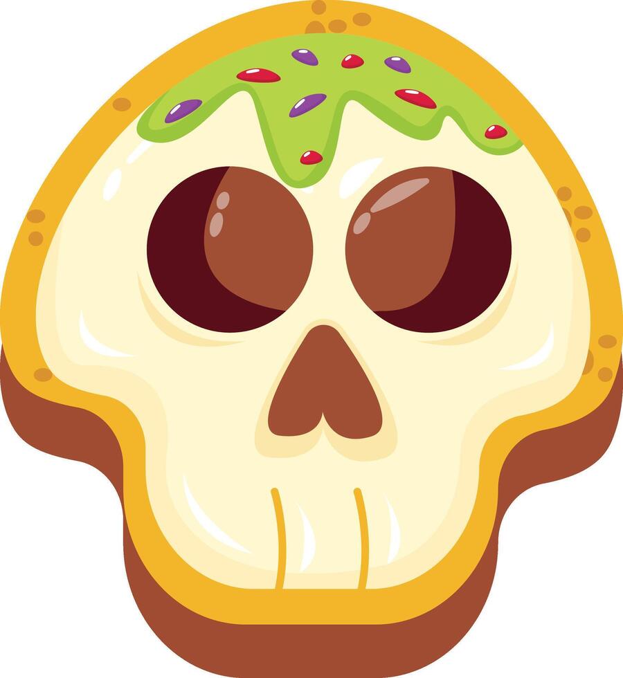 Decorated Skull Sugar Cookie vector