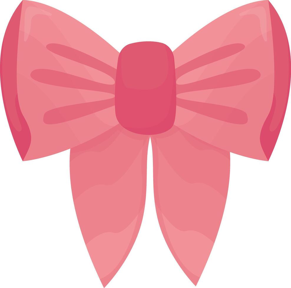 Pink Elegant Fabric Bow vector