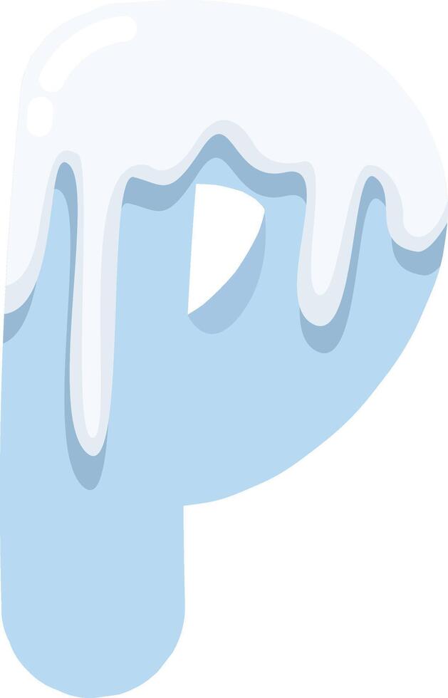 Frozen Icy Letter P vector