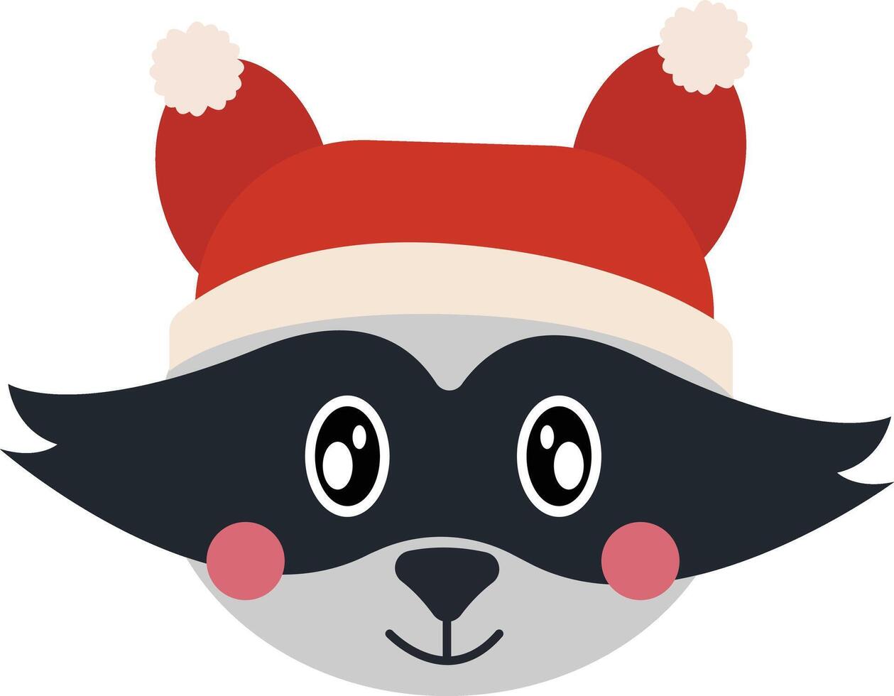 Raccoon with Christmas Blush vector