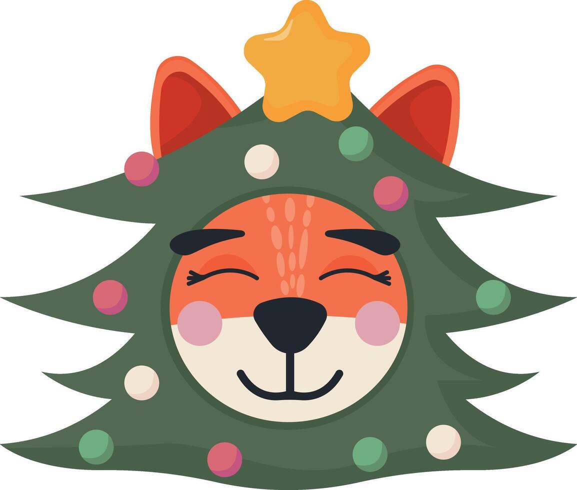 Christmas Tree Cat vector