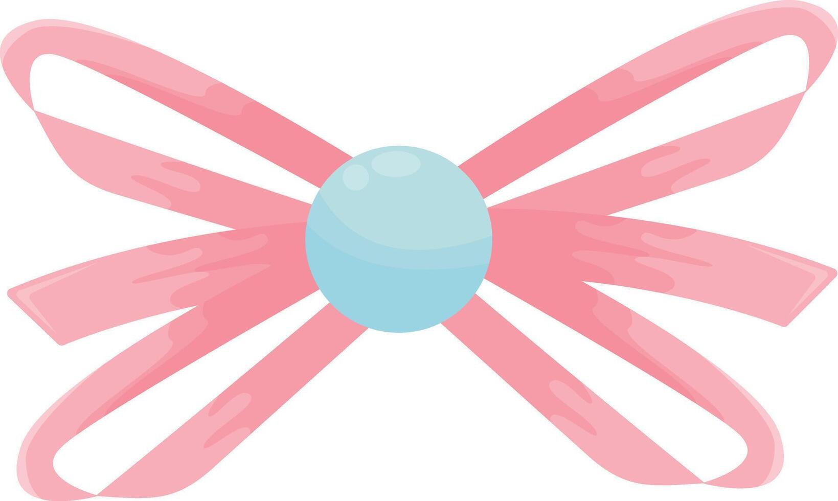 Pink and Blue Striped Bow vector