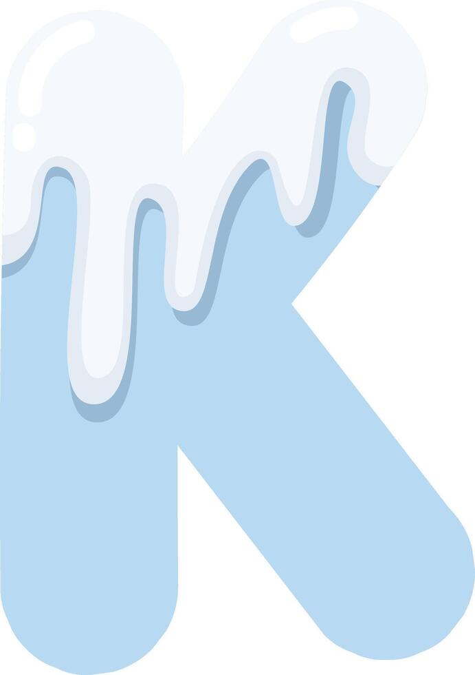 Frozen Icy Letter K vector