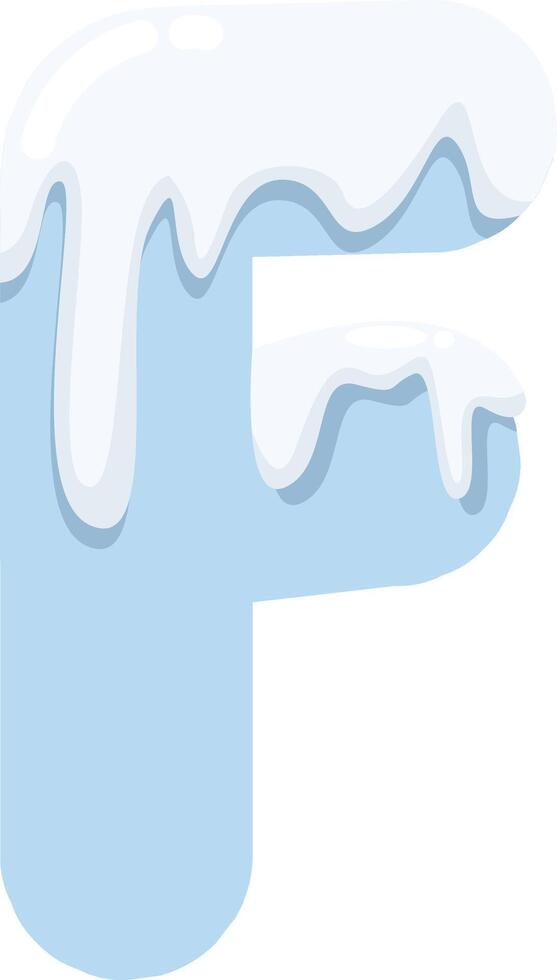 Frozen Icy Letter F vector