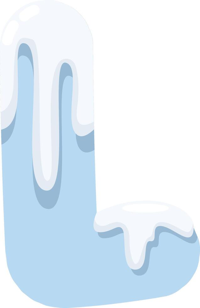 Frozen Icy Letter L vector