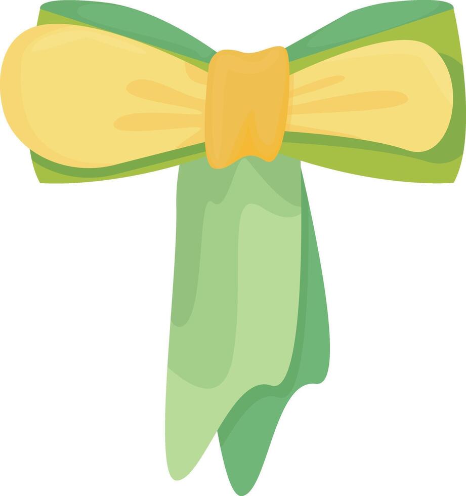Green and Yellow Soft Ribbon Bow vector