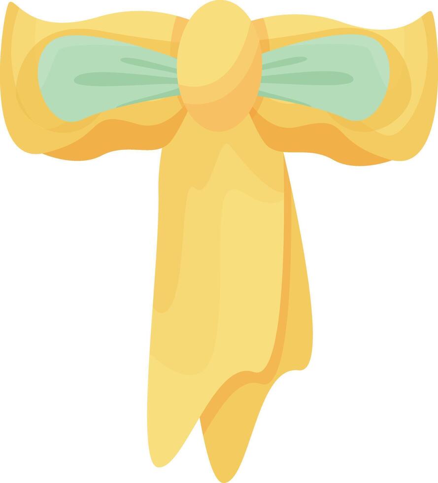 Yellow and Green Gradient Bow vector