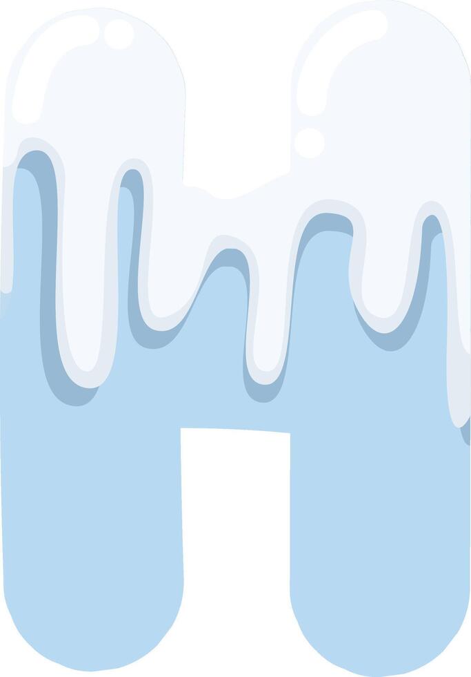 Frozen Icy Letter H vector