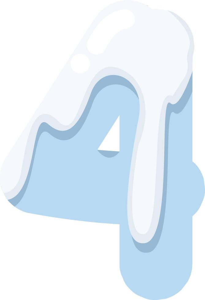 Frozen Icy Number 4 vector