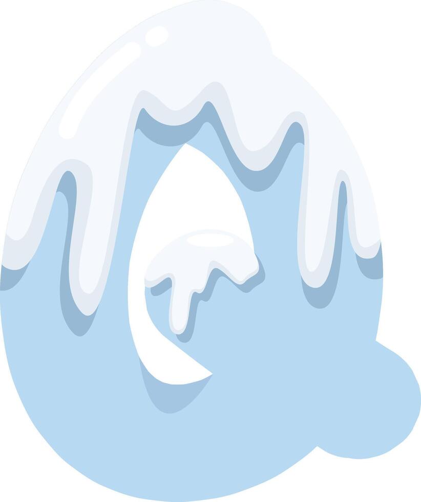 Frozen Icy Letter Q vector