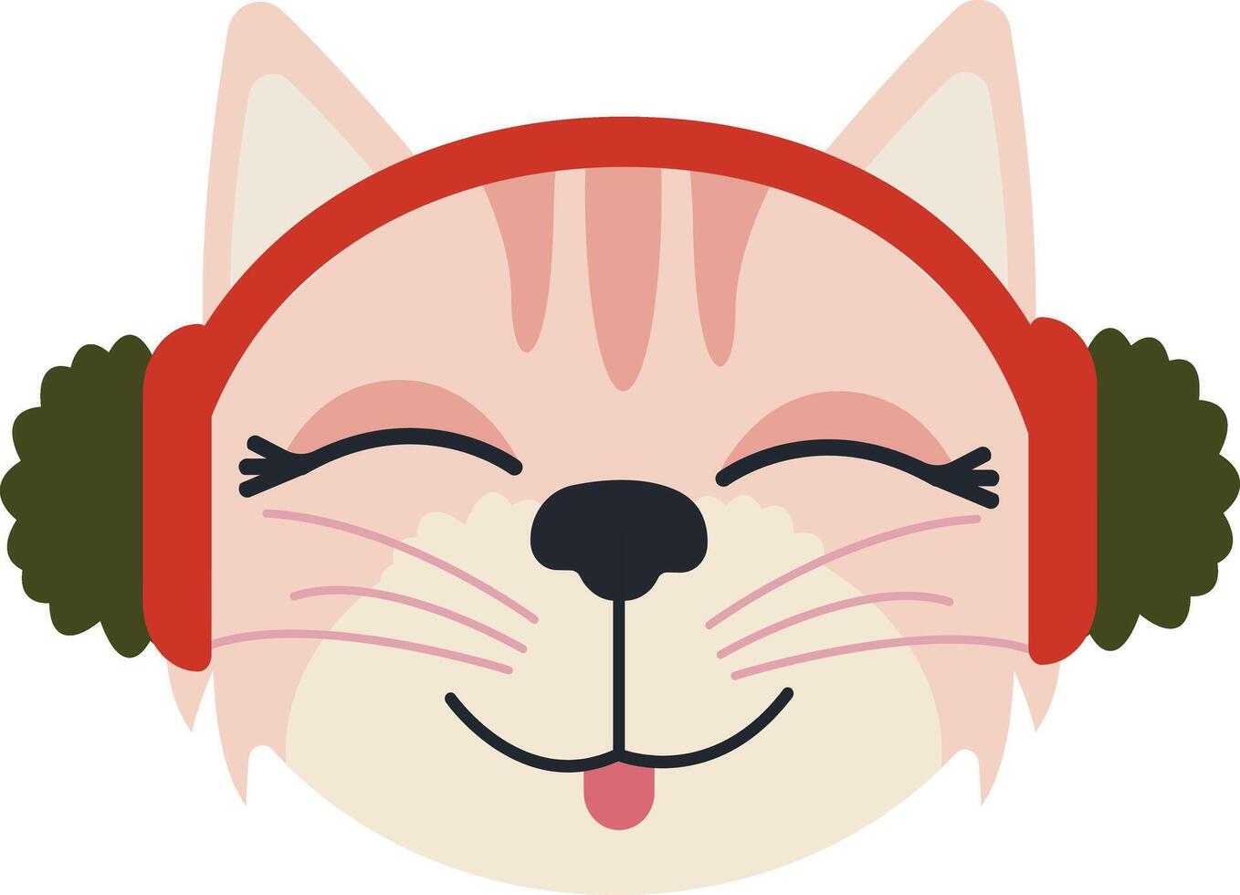 Cute Cat with Festive Ears vector