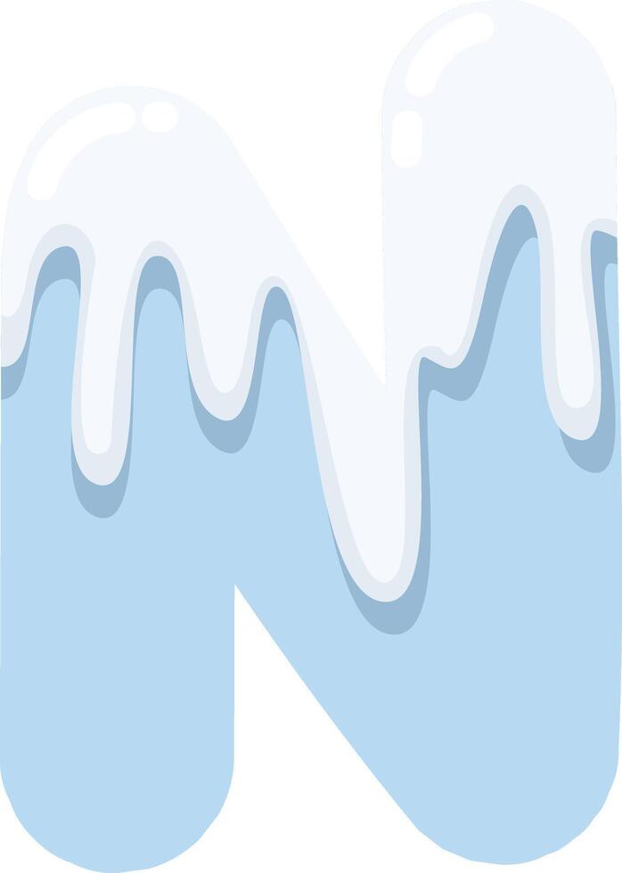Frozen Icy Letter N vector