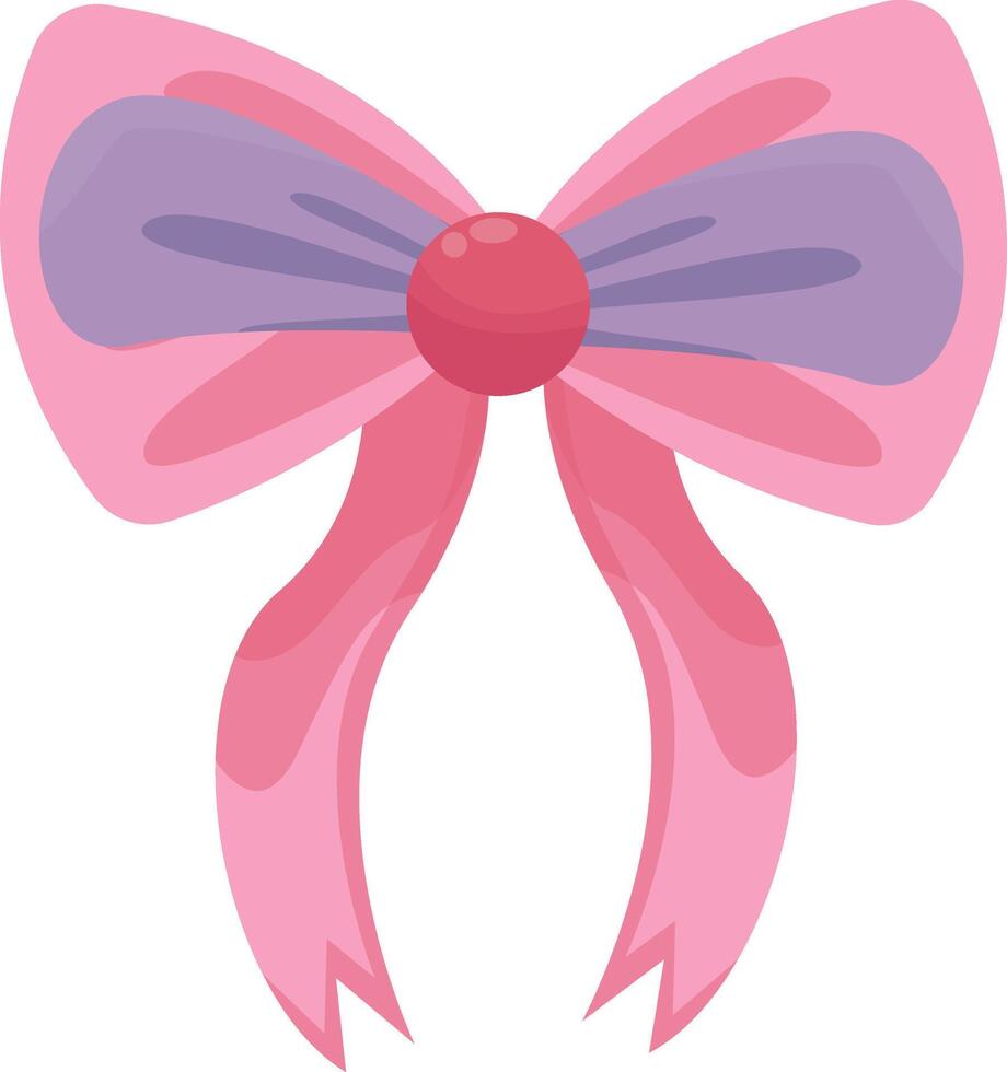 Pink and Blue Flowy Bow vector