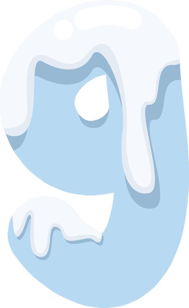 Frozen Icy Number 9 vector