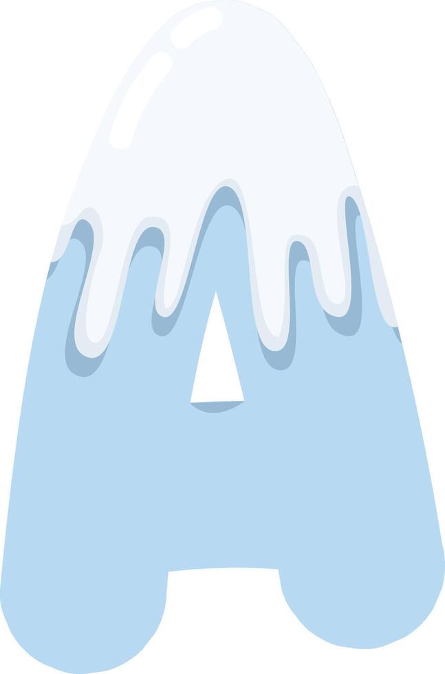 Frozen Icy Letter A vector