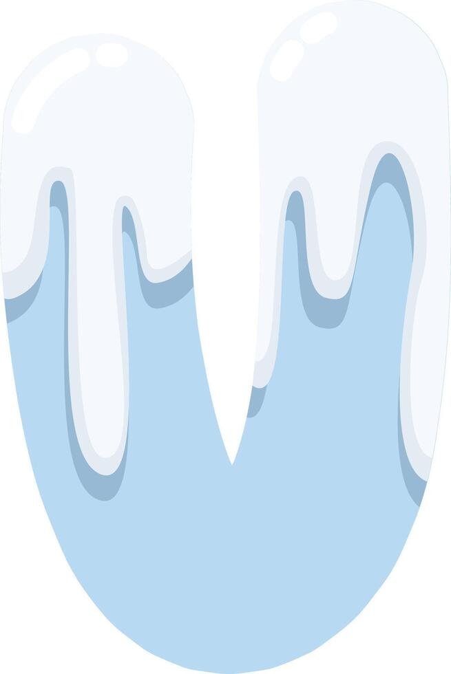 Frozen Icy Letter U vector