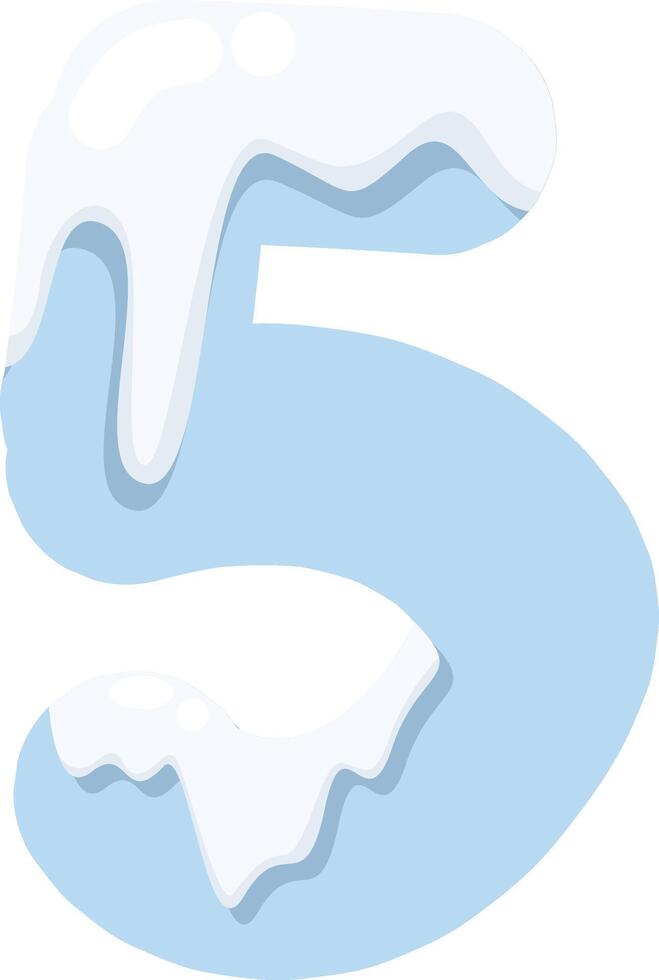 Frozen Icy Number 5 vector
