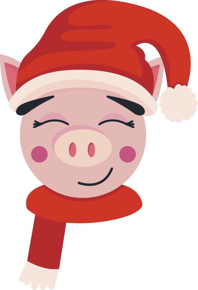 Pig with Santa Hat vector
