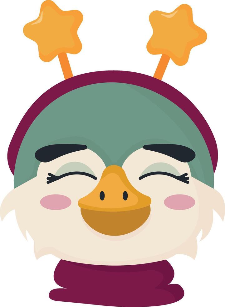 Festive Penguin with Antlers vector