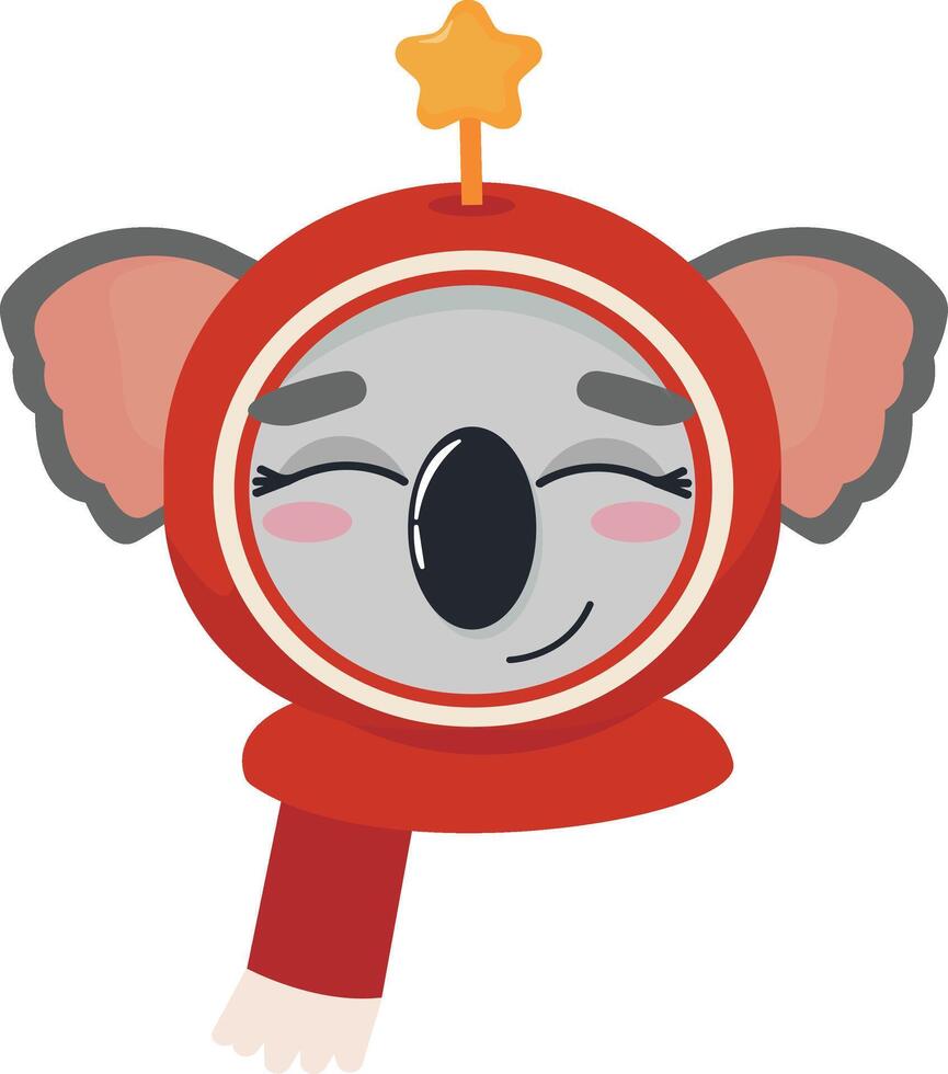 Cozy Husky with Holiday Hat vector
