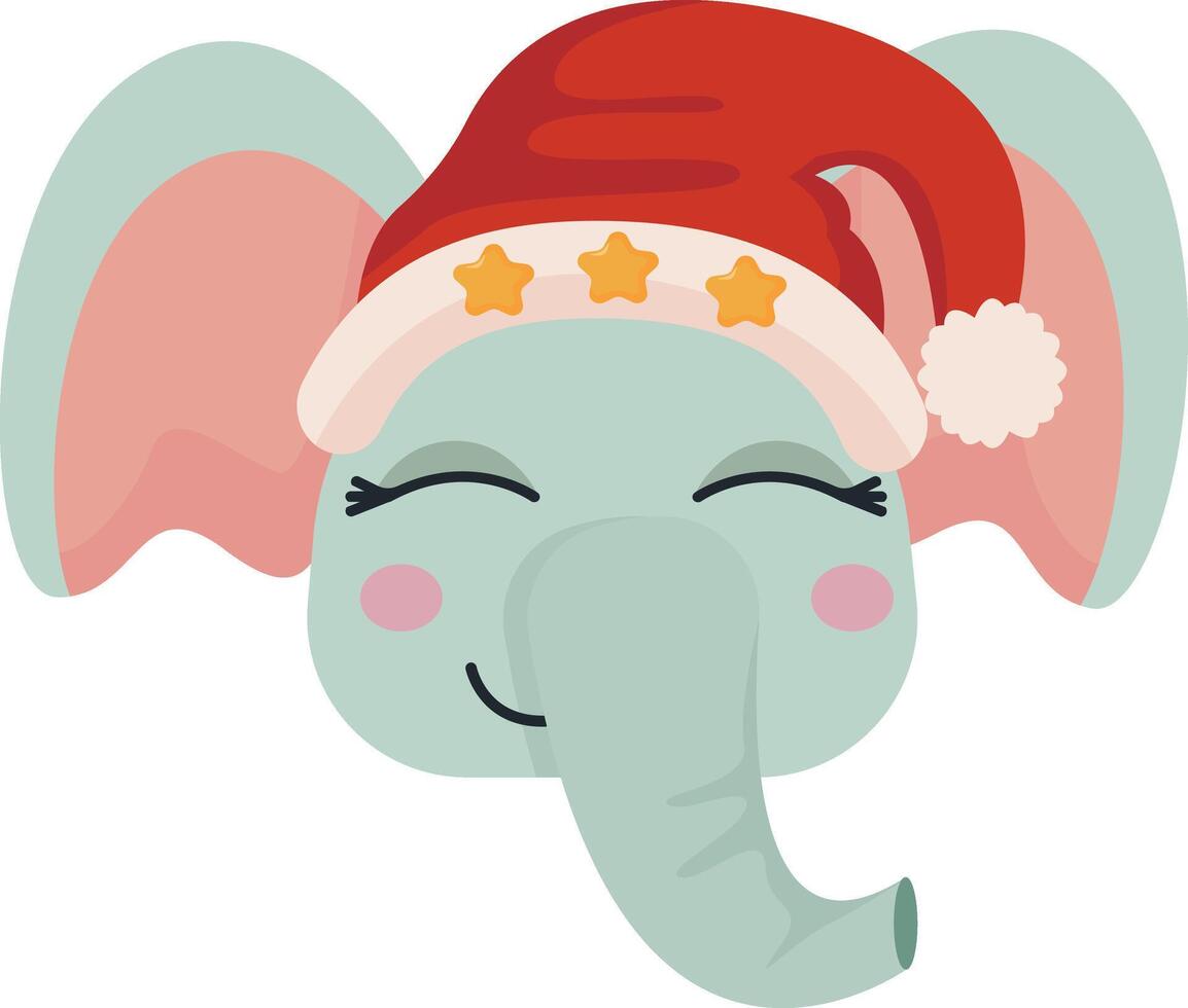 Elephant with Santa Hat vector