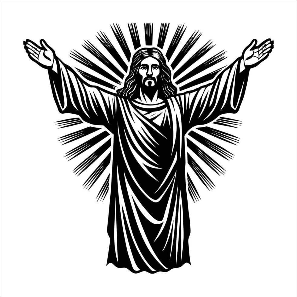 Jesus Open Arms vector