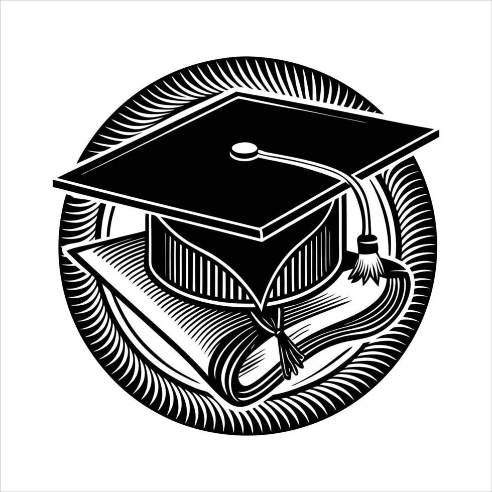 Graduation cap illustration vector