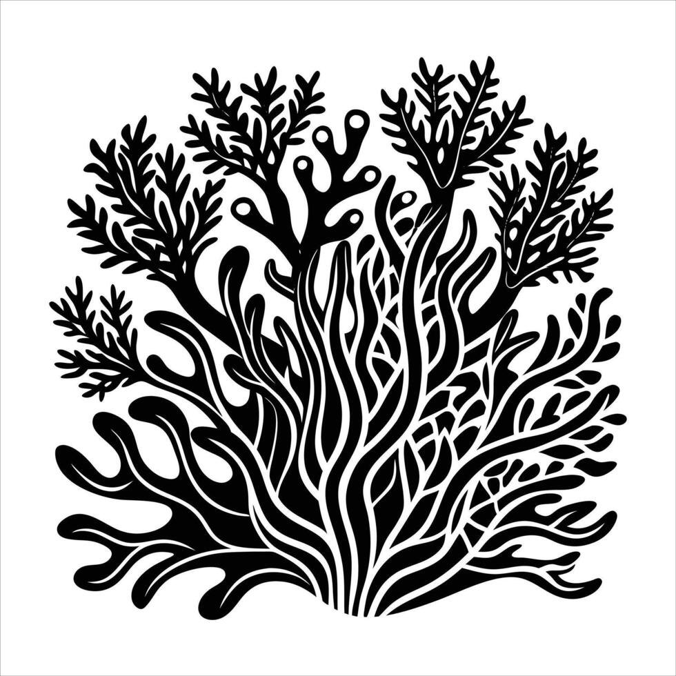 Coral Reef Silhouette. vector