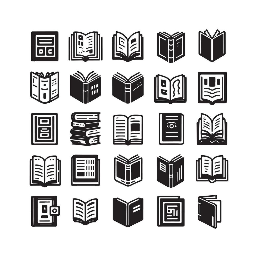 Set of book icons art design vector