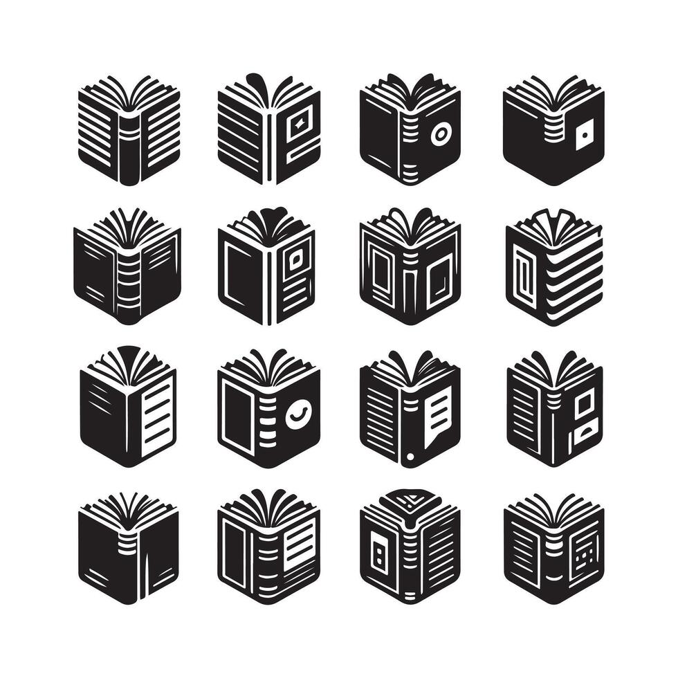 Set of book icons design vector