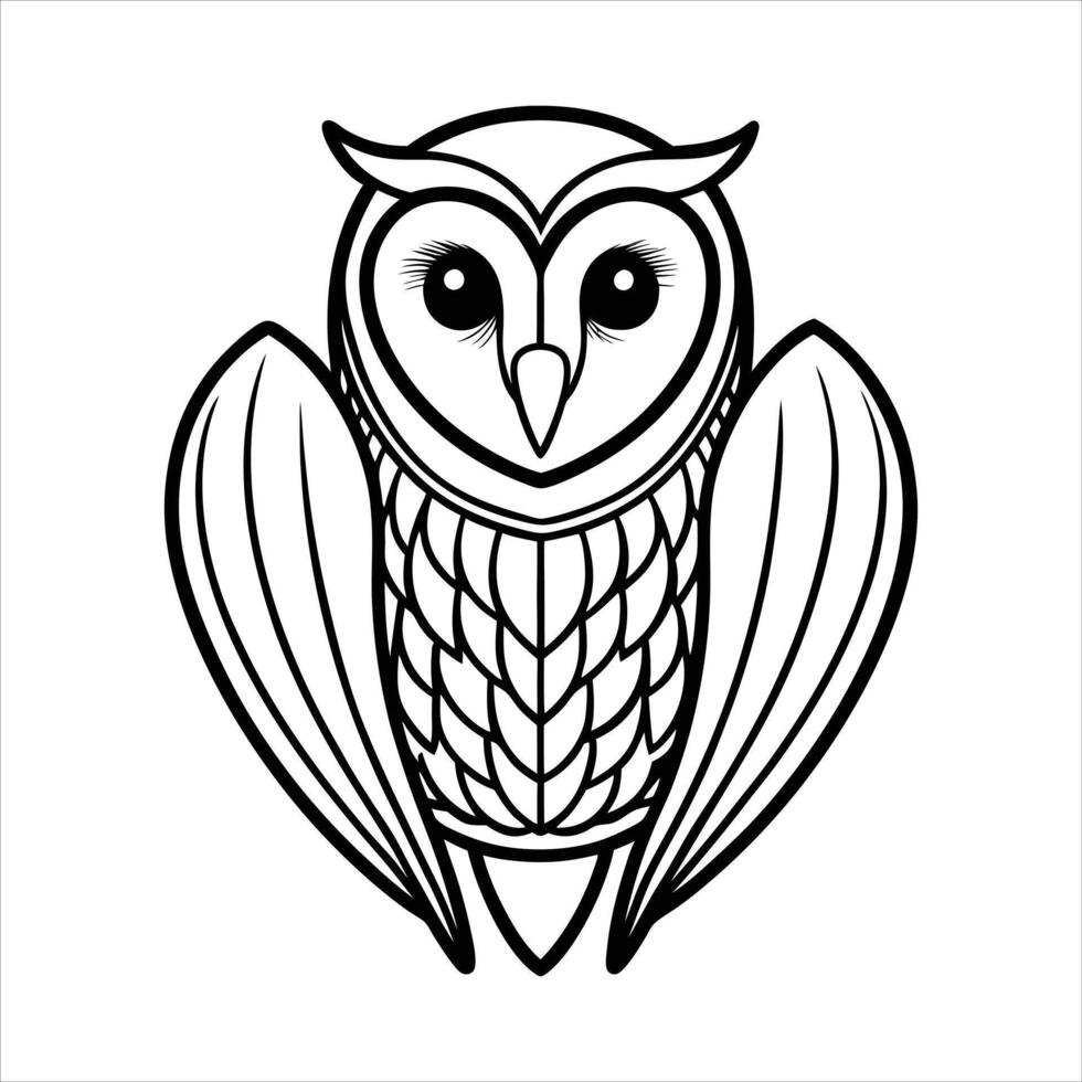 A barn owl with a heart shaped face. vector