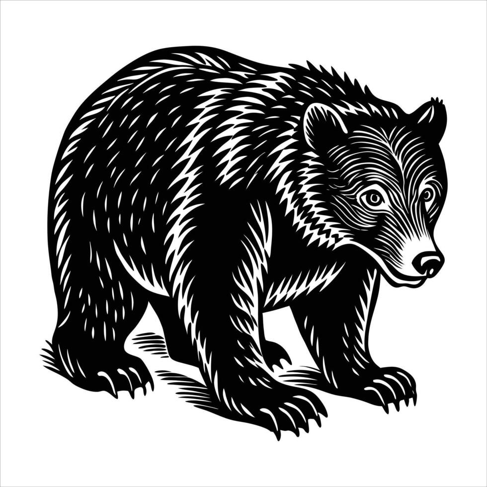 Grizzly Bear Silhouette vector