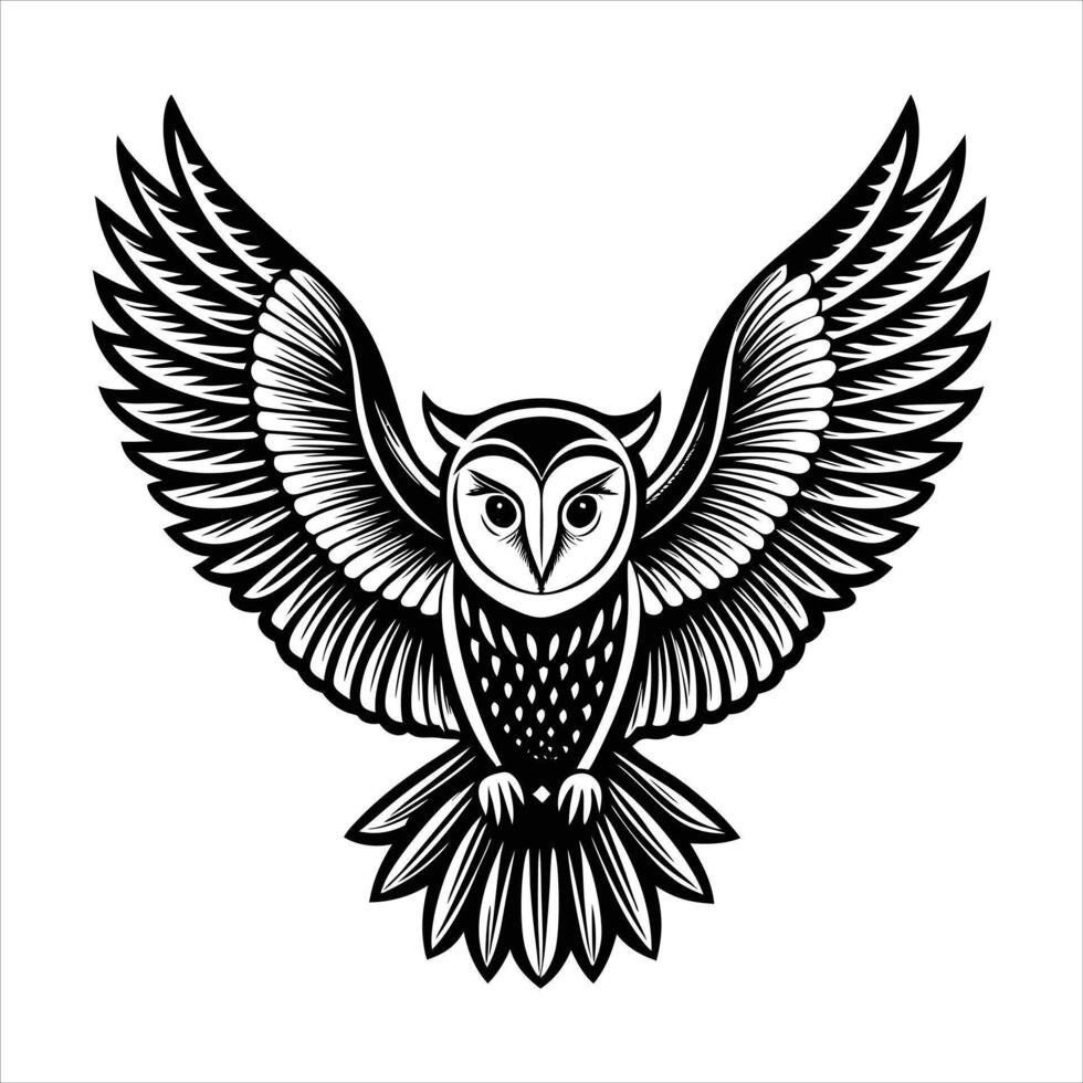 Owl Wings Spread vector