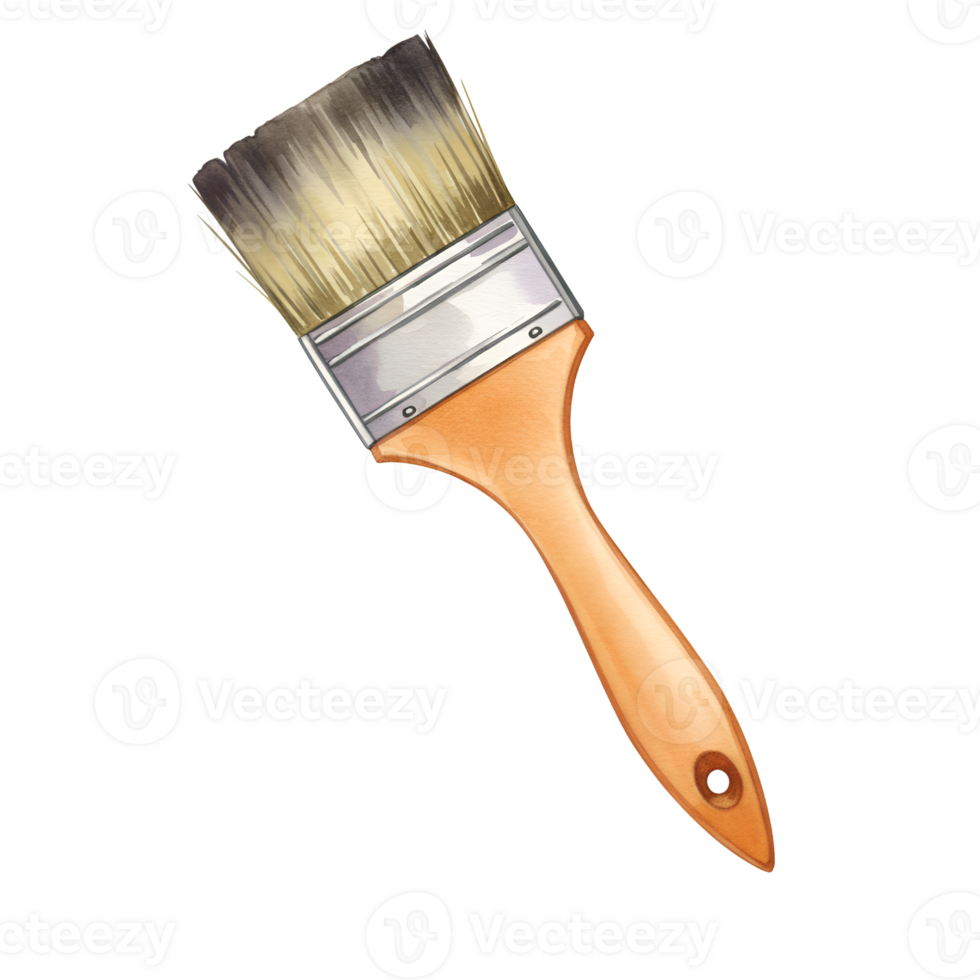 High Quality Watercolor Paintbrush Wooden Handle Artistic Tool craft image supply design object png